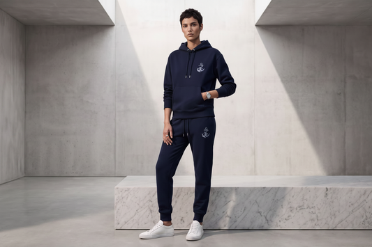 Anchor Graphic Navy Sweatpants